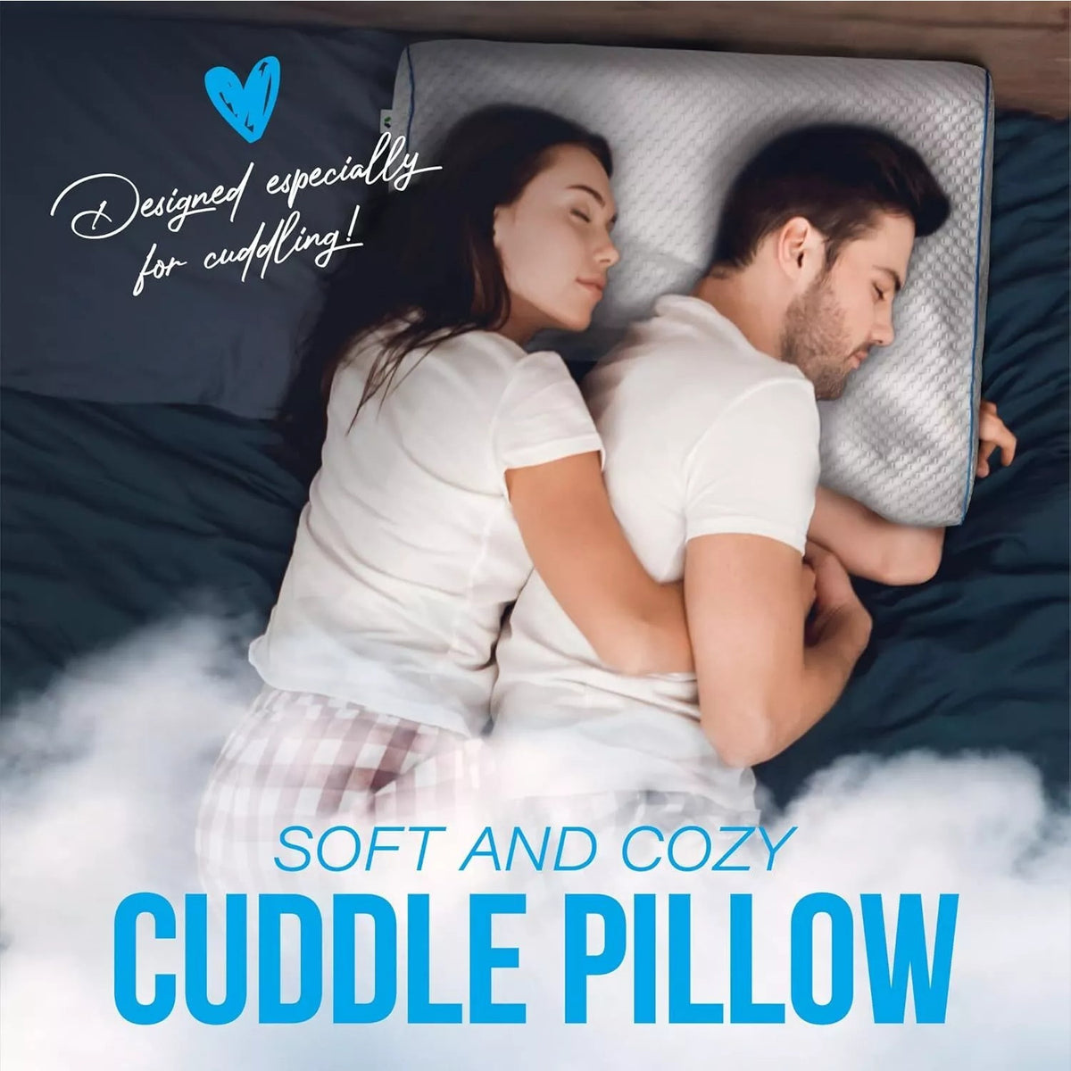 Memory Foam Couple Pillow with Arm Hole - Cuddle Pillow for Side Sleepers